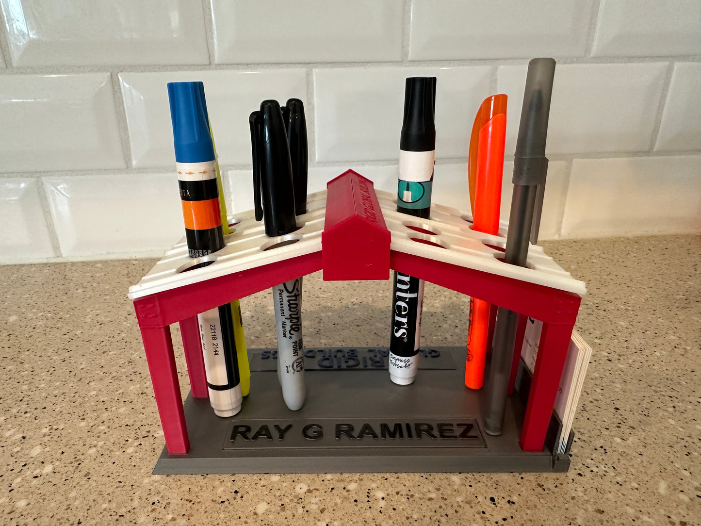 Metal Building Pen Holder Assembly v2